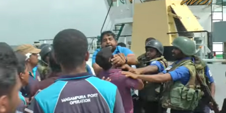 Sri Lankan Navy commander assaults journalist
